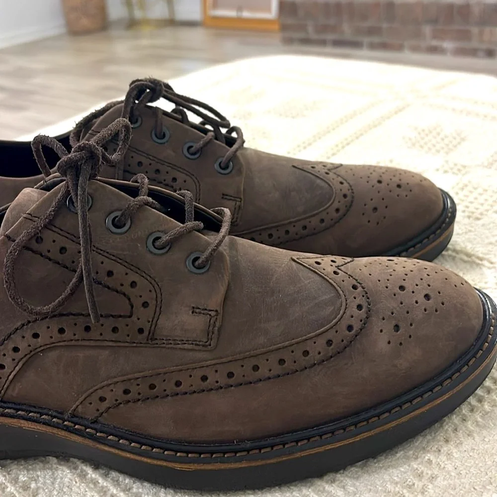 ECCO‎ Men's Lhasa Brogue Tie Oxford Leather Dress Shoes NWOB Size 9